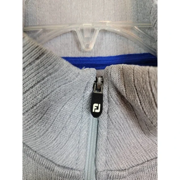 FootJoy Full Zip Gray Golf Jacket Men's Size Large Mock Neck Logo